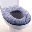 Toilet Seat Cushion - Soft, Thicker, Warmer Washable Covers with Zipper - Home Reusable (Gray)