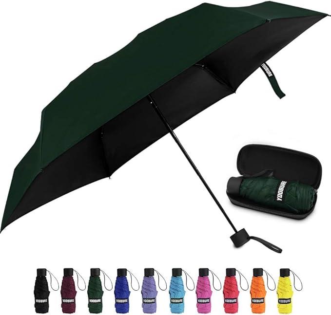 Yoobure Small Mini Umbrella with Case Light Compact Design Perfect for Travel Lightweight Portable Parasol Outdoor Sun&Rain Umbrellas