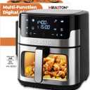 Air Fryer, 8.5QT Family Size Digital Air Fryers, BPA-Free, Smart Touchscreen with 8-Preset, Air Frying, Reheat Leftovers, Party Food, Fast Cooking, Dishwasher-Safe, Stainless Steel, 8.5qt Digital Model