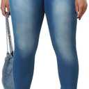 Womens Classic High Waisted Skinny Stretch Lifting Jeans Slim Fit Denim Pants (3X-Large, 94 Blue)