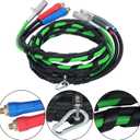 WFLNHB 15 Ft 3 in 1 Air Line Hose Kit Heavy Duty Wrap 7 Way ABS Power Cord Airlines Assembly with Teflon Tape for Semi Trucks Tractor Trailer