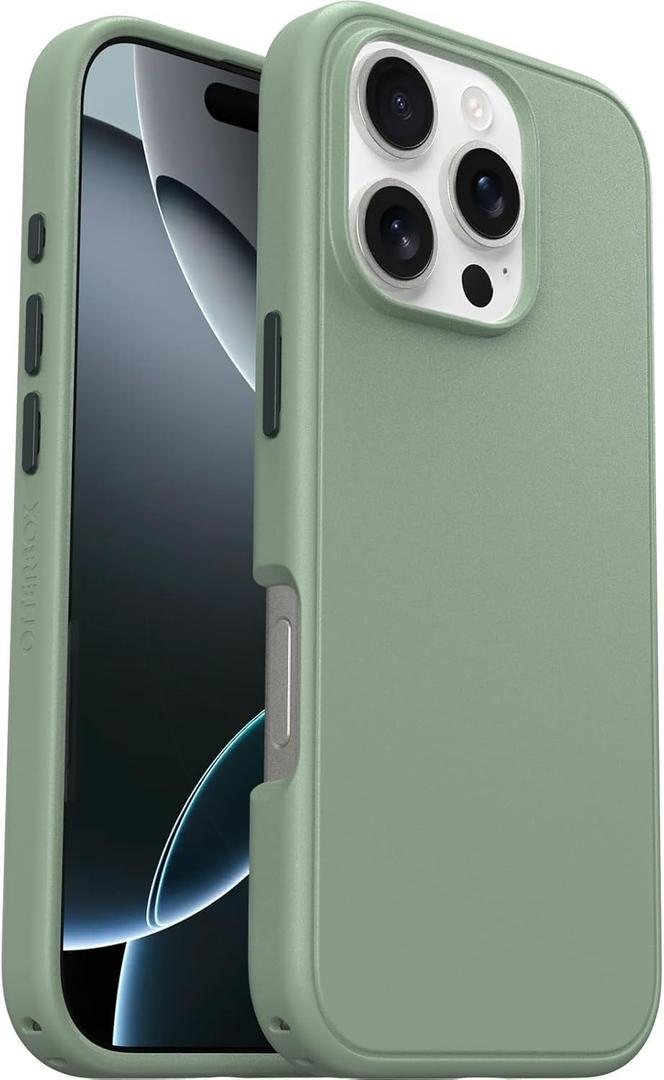 OtterBox iPhone 16 Pro - Symmetry MagSafe Case - Ultra-Slim - Raised Edges Protect Camera & Screen - Non-Retail Packaging - Sagebrush (Green)