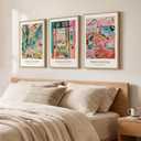 Framed Colorful Matisse Canvas Wall Art for Bedroom, 16x24 In, 16"W x 24" H x 3Pcs