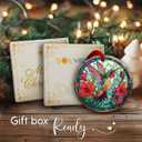 Hummingbird Christmas Ornaments 2025 - Hummingbird Gifts for Women, Friends, Bird Lovers - Hanging Decor for Xmas Tree, Floral Art Glass Decorations, Bird Ideas