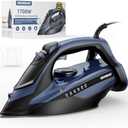 IRONDAY Steam Iron for Clothes Fast Heating, 1700W Iron Precision with Thermostat Dial, Ceramic Soleplate, Auto shutoff, Burst Steam, Self-Cleaning, 15.21oz Water Tank Ironing Clothes for Home, Blue