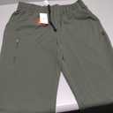 baleaf Men's Hiking Pants Lightweight Quick Dry Water Resistant Elastic Waist Cargo Pants with Zip Pockets for Outdoor (Dark Army Green, Small)