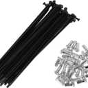 VekAuto 36 Set 12G Bicycle Spokes 131mm Bike Wheel Spokes 45 Steel Black