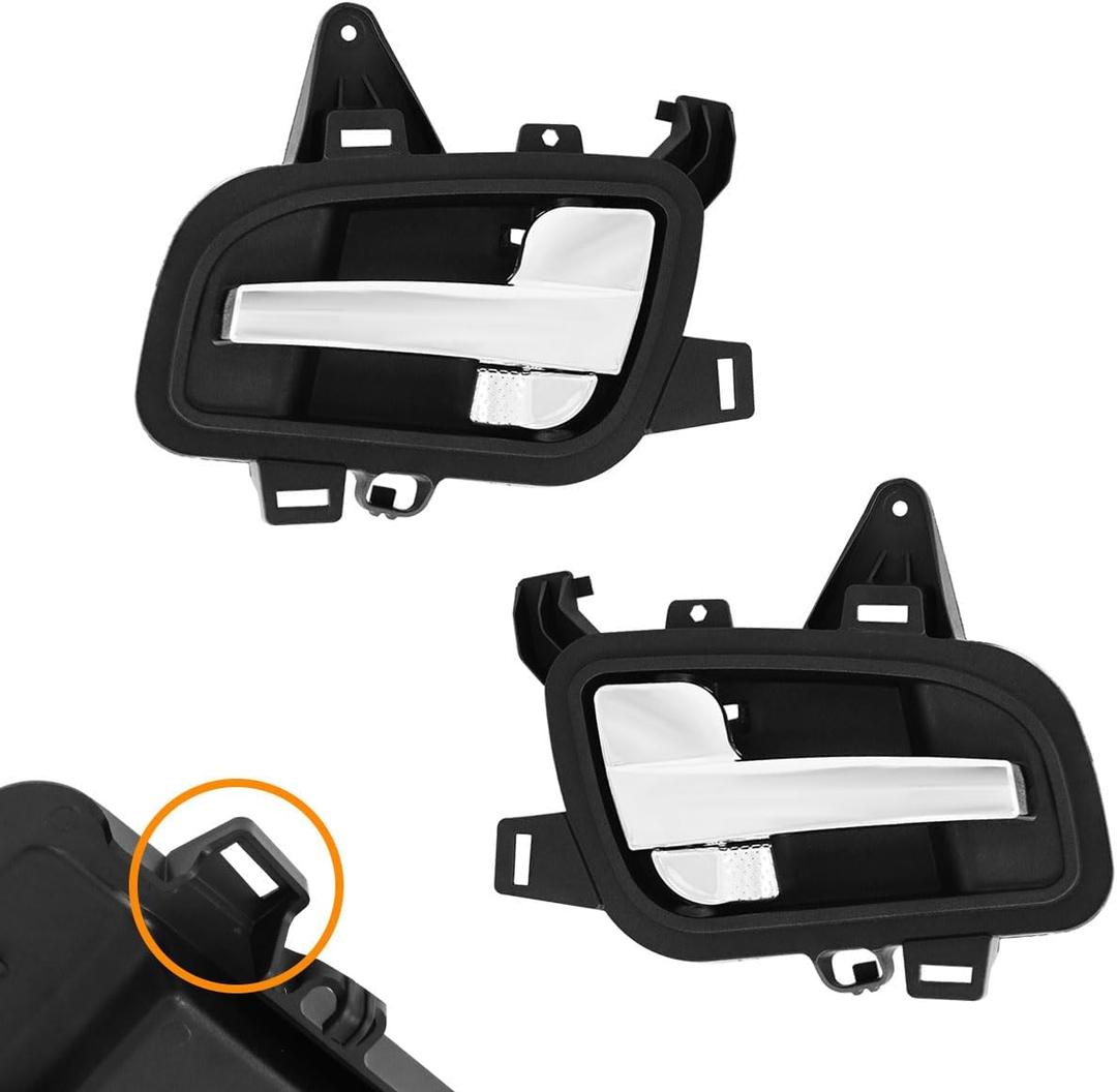 Front Interior Chrome Door Handle Compatible with 2008-2018 International Prostar (Pair)