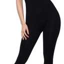 Kepblom Womens One Piece Jumpsuit Sleeveless Rompers Tank Top Unitard Tummy Control Spandex Bodysuit for Yoga, Workout (Medium, Black)