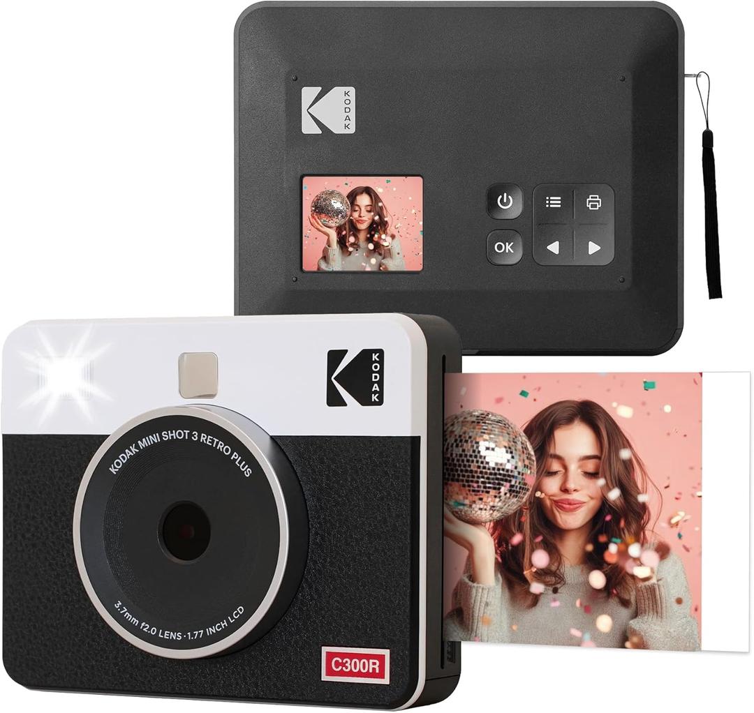 Kodak Mini Shot 3 Retro 4PASS 2-in-1 Instant Digital Camera and Photo Printer (3x3 inches) (White)