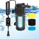 AquaMiracle Aquarium Filter Fish Tank Filters Green Water Clea-ning Filter Pump with Timer, Dual Mode (Aeration/Rainfall) for 10-40 Gallon Aquariums, Flow Rate and Direction Adjustable