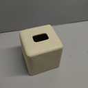 Natural Travertine Textures Tissue Box Cover Square for Home Decor,Resin Heavy Tissue Box Holder for Bathroom Countertop,Tabletop,Bedside Table,Office (Handmade of Resin) (Yellow Stone)