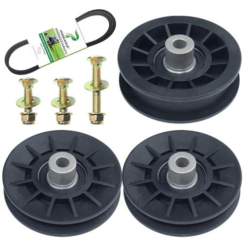 POSEAGLE 2 Pack 532194326 Idler Pulley with 532194327 Idler Pulley 532130969 V Belt Replaces 194326 194327 for Husqvarna YTH20K46 LGT2654 YTH21K46 YTH1542XP GT54LS YS4500 LGT2554 Ride Mowers