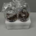 Hand and Dish Soap Dispenser for Kitchen and Bathroom, Set of 2 16 Oz Glass Bottles, Stainless Steel Pumps, Non-Slip Silicone Base, 27 Waterproof Labels (Amber Bottle/Brushed Silver Pump)