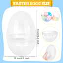 12 Pack 5.5 Inch/ 6 Inch Large Clear Plastic Easter Eggs Fillable Jumbo Transparent Plastic Eggs Empty for Easter Hunt Party Decorations (Clear (6 Inch))