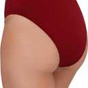 Steve Madden Women's High Leg High Waist Bikini Bottom with Studs (Red, S)