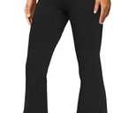 DLOODA Women's Yoga Pants with Pockets No Front Seam Crossover High Waisted Flare Leggings Tummy Control Bootcut Pants XXL