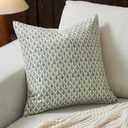FIOUOVO Floral Pillow Covers 20x20 Pillow Cover Block Print Couch Pillows for Living Room Decorative Neutral Accent Throw Pillow Covers, 1PC, Olive Green