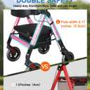 Foldable Rollator Walkers for Seniors with Seat, 450Lbs All-Terrain Walker,22" Extra-Wide Ergonomic Breathable Seat,Heavy-Duty Rolling Walker with Adjustable Brake,Backrest,Height 33"-41.5"