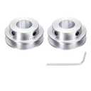 uxcell 2Pcs Single Groove Pulley, 16mm Fixed Bore 40mm Outer Diameter Aluminum Alloy Mechanical Belt Pulley with Hex Wrench for 6mm PU Round Belt