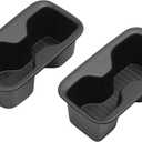 LUCKEASY 2PCS 2nd Row Door Side Cup Holder Insert for Hyundai Santa Fe 6/7 Seat 2024 2025 2026 Rear Drink Limiter Interior Accessories TPE Black