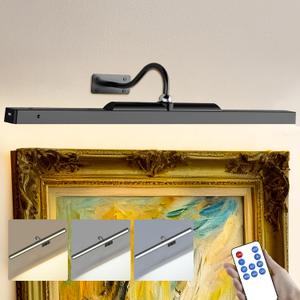 24 Inch Picture Light - Black 6000mAh Battery Operated Wireless Wall Sconce with Remote & Timer for Paintings, Gallery, Mirror & Artwork, 24IN-1pack