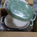 Enameled Cast Iron Sourdough Bread Oven, Dutch Oven, Loaf Cast Iron Bread Pan for Homemade Bread Baking, Meatloaf Pan with Lid, 5QT, Green