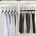 TOPIA HANGER Black Wooden Pants Hangers, Wood Skirt Hangers with Clips, Deluxe Jeans Hanger with 360 Swivel Anti-Rust Flat Hook, Smooth Finish Wood Hangers for Slacks Trousers 20 Pack, CT03B