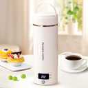 Travel Electric Kettle Portable Mini Kettle,Small Hot Water Boiler with 4 Temperature Settings,304 Stainless Steel,Fast Boiling Water with Auto Shut-Off and Boil Dry Protection,400ml (Beige, 400ML)