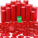 Leitee 1000 Pcs Plastic Poker Chips 38 mm Interlocking Game Lightweight Poker Chip Set Tokens Bingo Blank Casino Counting Bulk for Adults Counting Reward Card(Red)