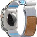 Braided Stretchy Bands with Magnetic Clasp Compatible with Apple Watch Ultra 3/ 2/ 1 Band Series 11/ 10/ 9/ 8/ 7/ 6/ 5/ 4/ SE/ SE2/ SE3, Design for 49mm/ 46mm/ 45mm/ 44mm (XL, Grey)