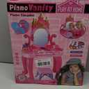 Vanity Makeup Table Toy with Adjustable Mirror, Comfortable Seat, Electronic Organ, Lights, and Music for Little Girls - Spark Imagination with Our Toddler Vanity Set