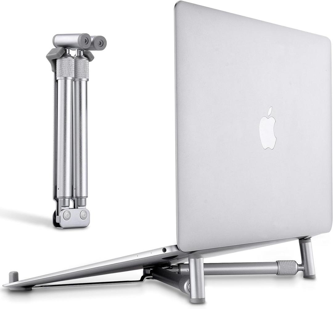 Portable Laptop Stand, Adjustable Laptop Stand for MacBook Pro, Aluminum Desk Foldable Compact Universal Computer Cooling Stand for 12 13 15 17 inch