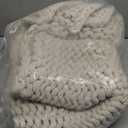 YnM Cotton Weighted Blanket, Handmade Chunky Knitted Design, Soft and Cozy, Temperature Regulating and Breathable, Machine Washable Throw for Sleep or Home Decor (Cream White, 43x50 Inch, 10lbs)