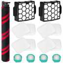 Aymthgt LA702 LA700 LA555 Filter Brush Replacement for shark Duo Clean PowerFins LA702 Upright Vacuum, 1 Roller + 2 Filter + 4 Foam Felt Filters+ 4 Odor Neutralizer Cartridges, Parts XHF320 XFFK320