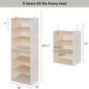 StorageWorks 6-Shelf Jumbo Closet Organizers, Two 3-Shelf Separable Hanging Shelves for Closet, 13" D x 15" W x 48 "H,Mixing of Beige, White & Ivory