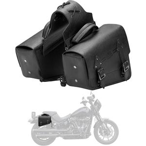 KEMIMOTO Motorcycle Saddlebags Leather Side Bags 12L Compatible with Sportster 883 1200 Softail Low Rider S Cruiser Dyna V-star Shadow Vulcan Rebel