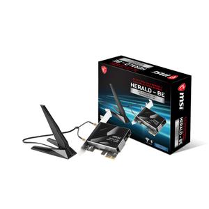 MSI Herald-BE WI-FI 7 MAX (Wi-Fi 7, 802.11BE, Bluetooth 5.4, PCIe, Multi-Link Operation Technology, External Antenna)