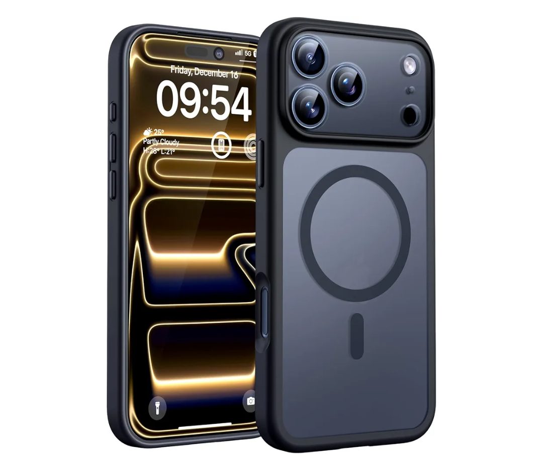 TOCOL for iPhone 17 Pro Case, Compatible with Magsafe, Full Camera Protection, Built-in Magnetic Ring, Drop Protection, Translucent Matte Phone Case for iPhone 17 Pro 6.3 inch (Black)Amazon's Choice