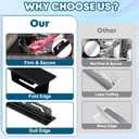Stove Gap Covers Stainless Steel, 2PCS Anti-slip Not Sharp 16.5~33 Adjustable Oven Gap Filler for Counter, Stove Guards Effectively Protect Cooktop Trim Kit Suitable for Even Surface