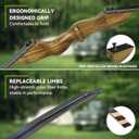 Black Hunter Longbow and Arrow Set, GLURAK 62'' Traditional Wooden Takedown Longbows Package, Archery Bow Kit for Target Practice and Hunting, Right Hand, 25-55 Lbs, 40lb