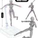 Yookeer Body Set, Drawing Action Figures Female and Male PVC Drawing Doll Human Model Manikin Art Mannequin Figures with Joints for Artists (Gray)