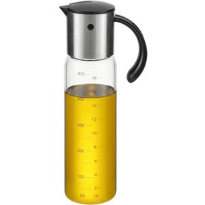 Vucchini Large Olive Oil Dispenser Bottle 17 oz - Auto Flip Condiment Container - Leakproof Vinegar Dispenser Glass Cruet Stainless Steel