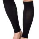 TOFLY Calf Compression Sleeve for Men & Women, 1 Pair, Footless Compression Socks 20-30mmHg for Leg Support, Shin Splint, Pain Relief, Swelling, Varicose Veins, Maternity, Nursing, Travel, Black S