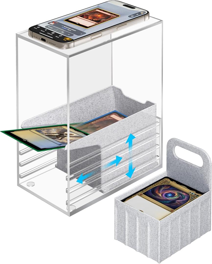 NiHome Clear Acrylic Trading Card Scanner Stand for MTG Cards, Compatible with Manabox & TCGplayer App, Quickly Scan Sleeved and Unsleeved Cards, Card Slinger Scanstand Accessories