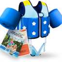 Kids Pool Floaties 1-2-3-5-7-9 Years Old, Toddler Swim Vest 20-30-50-70 Pounds, Comfortable Extended Wear Kids Float Jacket with Crotch Strap, Bright & Colorful Design and Unpadded Sides for Comfort