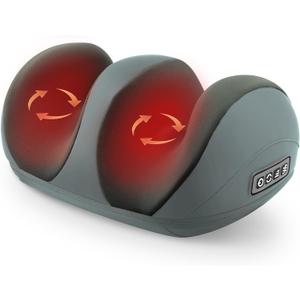 Foot Massager with Heat, Shiatsu Foot and Calf Electric Kneading Massager Machine with Roller for Relaxation, Plantar Fasciitis, Pain Relief, Gifts for Women & Men, Grey