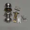 Brushed Nickel Door Knobs Interior, Coastal Style Door knob, Bath and Bedroom Door Knob with Lock