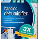 Camco 44286 Fragrance Free Hanging Dehumidifier-Convenient Hook Absorbs up to 3x Its Weight in Water, Reduces Moisture and Humidity in Closets and Tightly Confined Spaces, 2 Pack (One Size)