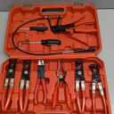 9PCS Hose Clamp Pliers, Long Reach Hose Clamp Tool Remover for Water Hose and Automotive Coolant Radiator Heater with Flexible Wire Long Reach Hose Clamp and Flat Band Pliers